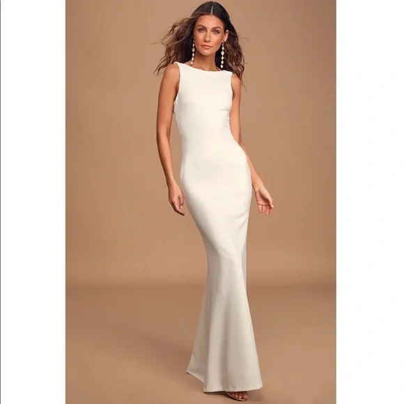 Lulus | Dresses | Lulus Love In Your Eyes Ivory Knotted Mermaid Maxi Dress  Bnwt | Poshmark